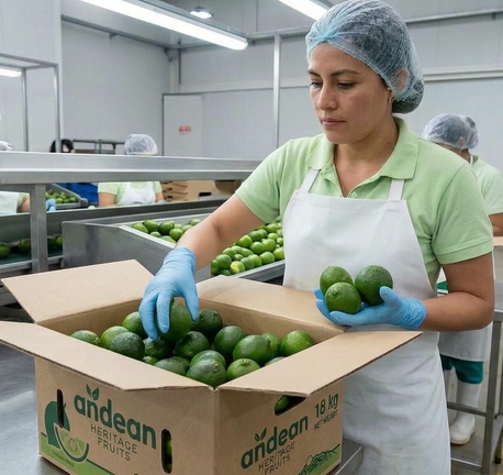 Lima Tahití packing process at Andean Heritage Fruits