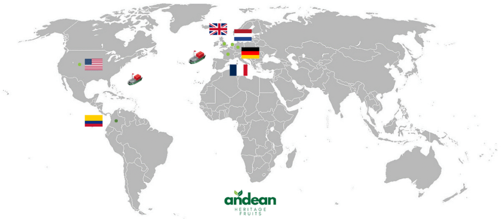 Andean Heritage Fruits target markets – USA, UK, Netherlands, Germany, France