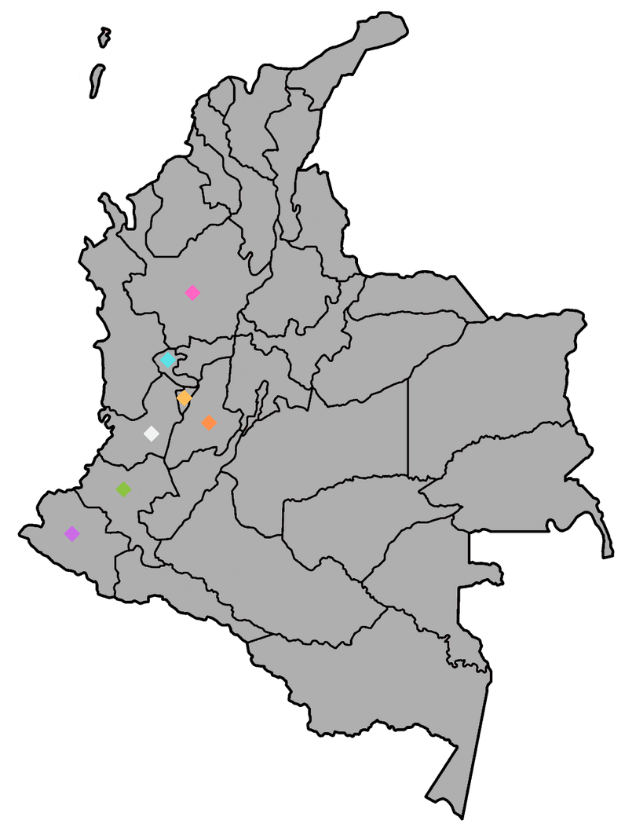 Colombia producing regions map – Andean Heritage Fruits